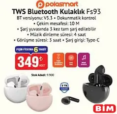 POLOSMART FS93 TWS BLUETOOTH KULAKLIK fiyat ve kampanya bilgisi